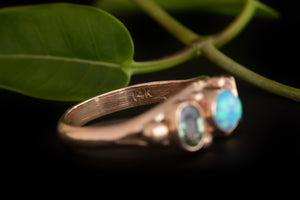 Opal With Green Sapphire Ring SOLD