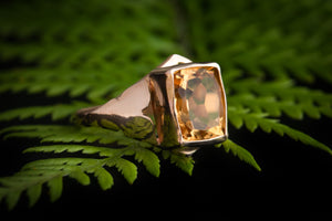 Rectangle Citrine Ring