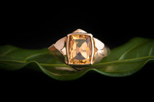 Rectangle Citrine Ring