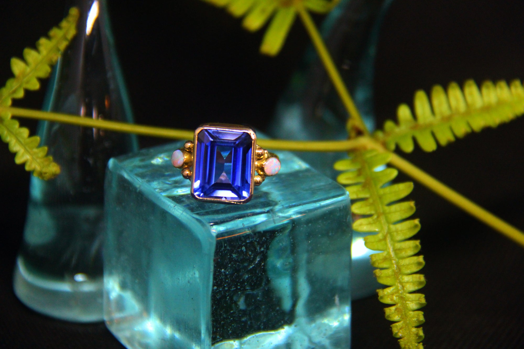 Sapphire and Austrailian Opal ring in 14k SOLD