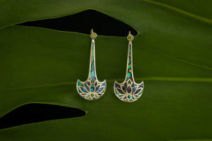 Long Lotus Paua Earring