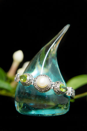 Plumeria with Pearl and Peridot