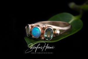 Opal With Green Sapphire Ring SOLD