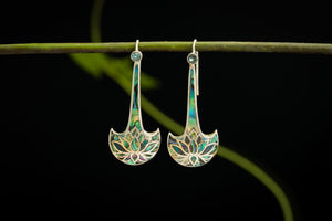 Long Lotus Paua Earring